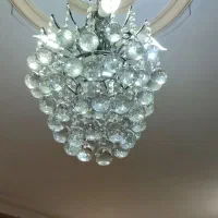 لوستر نقره ای سنگ دار دو عدد جفتی