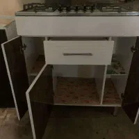 گاز صفحه ای با کابینت ۱/۵ متری ام دی اف های گلاس|اجاق گاز و لوازم برقی پخت‌وپز|محمودآباد, |دیوار