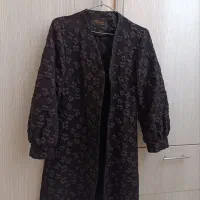 مانتو ژاکارد و کت تک شاین داره مشکی مجلسی در حد