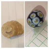 سنگ مهره چشم و نظر  و فسیل حلزون قدیمی