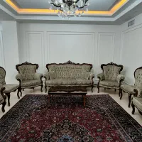 مبل استیل ۹ نفره با میز و دو عدد عسلی