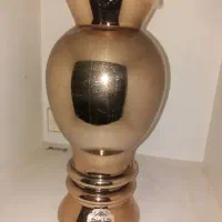 گلدان شیشه ایی رنگ طلایی بزرگ