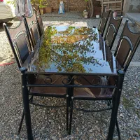 میزو صندلی غذاخوری شش نفره ی فلزی|میز و صندلی غذاخوری|دشتابی, |دیوار