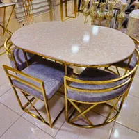 میز غذا خوری فلزی کمجا آبکاری فورتیک ۶ نفره بیضی|میز و صندلی غذاخوری|آفتاب, |دیوار