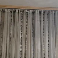 پرده با ملافه های زیر و میله استیل|پرده، رانر، رومیزی|تهران, نعمتآباد|دیوار