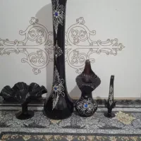 دو عدد گلدان و میوه خوری و یه دونه جاشمعی