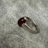 انگشتر نقره مردانه عقیق سرخ( دستساز قدیمی)