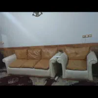 فروش مبل هفت نفره چرم اصل|مبلمان خانگی و میز عسلی|شیراز, فرگاز|دیوار