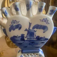 گلدان هلندی Royal Twickel دست‌نقاشی پنج‌دهانه