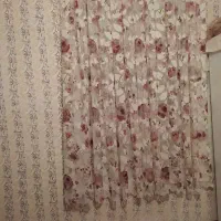 پرده پنجره توری گلدار زیبا