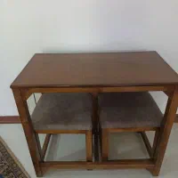 میز و صندلی دو نفره با چوب راش