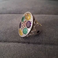 انگشتر نقره جواهراتی