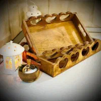 سینی چوبی جفتی قلبی (انواع سینی چوبی)