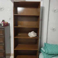 قفسه کتاب کتابخانه چوبی قهوه ای ۵ طبقه