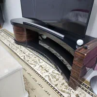 میز تلویزیون چوبی و شیشه ای