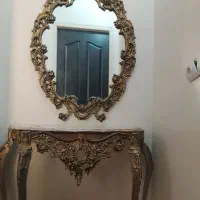 آینه و میز طرح برنزی