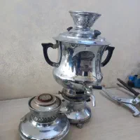 سماور گازی همراه با پایه یدک نفتی|سماور، چای‌ساز، قهوه‌ساز|گلبهار, شهر جدید گلبهار|دیوار