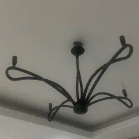 دو عدد لوستر شش و ۴ شاخه بزرگ مشکی ایتالیایی