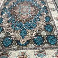 فرش 12متری سورمه ای آبی 500شانه تراکم 3000