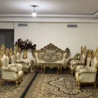 مبل سلطنتی ۹ نفره و ناهارخوری ۱۰ نفره ورق طلا