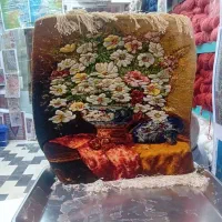 دست بافت فرش کامپیوتری نقشه گل قندانی