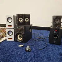 مانیتور +۶ عدد بلندگو و دو دستگاه ساب  کامپیوتر|رایانه رومیزی|ایلام, |دیوار