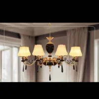 دوعدد لوستر ۶شاخه با حباب خارجی