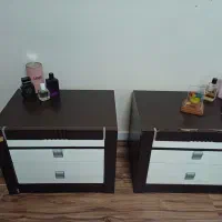 دوعدد پاتختی ام دی اف طرح چوب