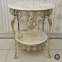 میز تلویزیون با میز خاطر برنز اصل قلم کاری سیاه