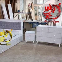 **سرویس تخت خواب پایه مخروطی با تخت باکسی لمسه**