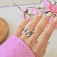 انگشتر پاپیون جواهری شیک اعیانی نقره با روکش طلا۹۲|بدلیجات|تبریز, |دیوار