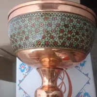 ۴ عدد سنگاب فیروزه کوب مسی سایز ۴ .۳۳سانتی متر