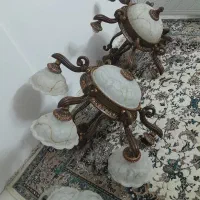 یه جفت لوستر ۶ شاخه چوبی خارجی|لوستر و چراغ آویز|ری, دولت‌آباد|دیوار