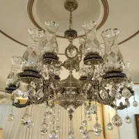 لوستر برنجی سیاه قلم نقره ای