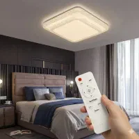 چراغ سقفی مربع کریستالی 100 وات با ریموت و گارانتی