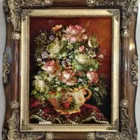 تابلوفرش گل و گلدان مجلسی