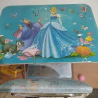 میز تحریر با کسی تاشو دخترانه طرح سیندرلا
