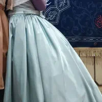لباس مجلسی دخترانه،نوجوان ساتن اصل فیروزه ای براق|لباس|مشهد, پایین خیابان|دیوار