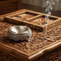 زیر سیگاری پیوتر فلزی طرح خاتم(گالری شیوا)