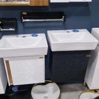 روشویی کابینتی سرویس بهداشتی آتیلا با عرض کم بلوطی