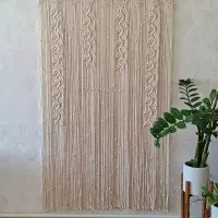 پرده مکرومه ابعاد عرض ۱۲۰ ارتفاع ۲ متر