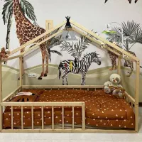 تخت کودک مونتسوری باطراحی ایمن و زیبا