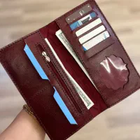 کیف پول زنانه چرم طبیعی دست دوز|کیف، کفش، کمربند|رودهن, |دیوار