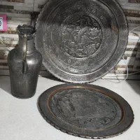 سینی مسی ۲عدد آفتابه ۱عدد قدمت ۵۰سال
