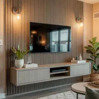 کاغذ دیواری کناف لاین نوری تی وی وال تخریب بازسازی