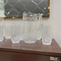 پارچ و لیوان کریستال لانگ شامپ فرانسه