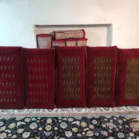 پشتی جفت ترکمن جرگلان اصل رنگ سبز متوسط|پشتی|مشهد, عامل|دیوار