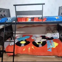 تخت دو طبقه فلزی چوبی