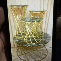 میزعسلی پایه استیل ۴تکه