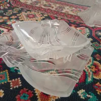 ظروف کریستال طرح پاپیون اصل ژاپن|ظروف سرو و پذیرایی|قم, نخودی|دیوار